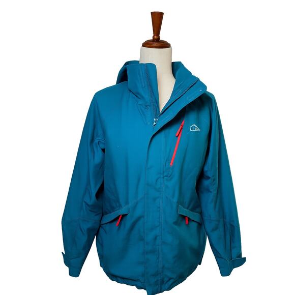 L.L. Bean Youth Size L14-16 Teal Removable Hood Jacket Coat - Picture 1 of 9